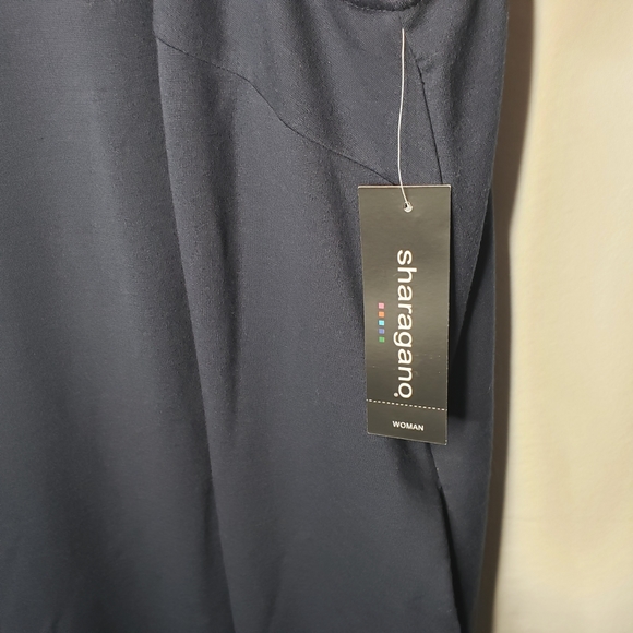 Sharagano Dress Sleeveless Navy Stretch Keyhole w/ Pockets A-Line Plus 22W NWT - Picture 8 of 14